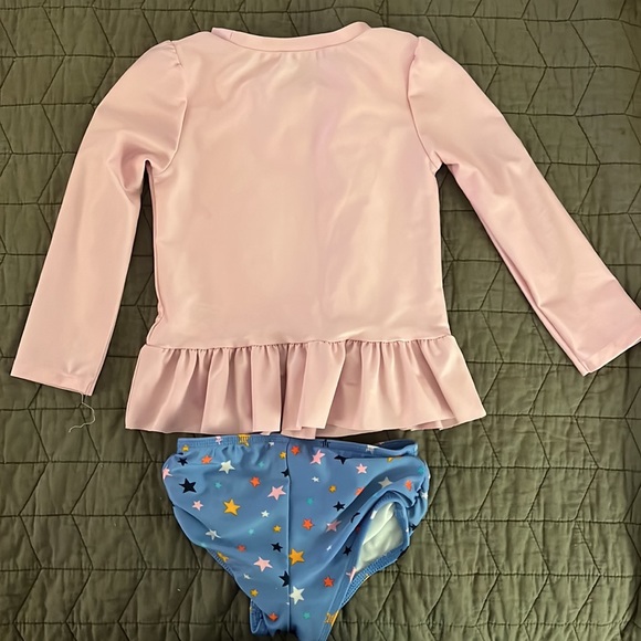 Cat and Jack unicorn star swimsuit rash guard long sleeve UPF - Picture 4 of 4